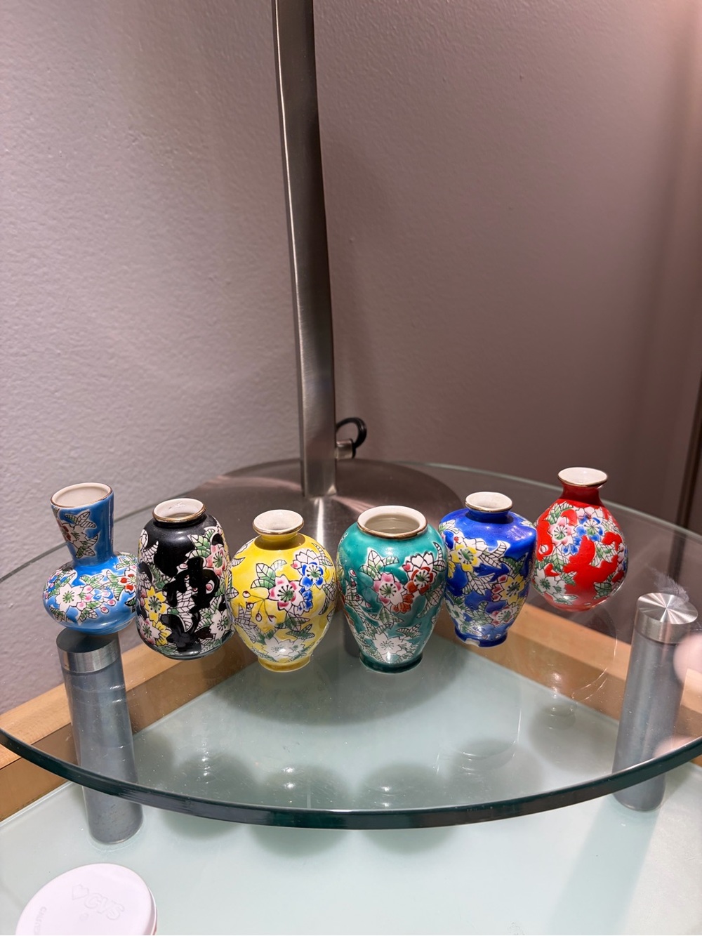 Hand-Painted Multicolor Mini Porcelain Vases - Set of 6
